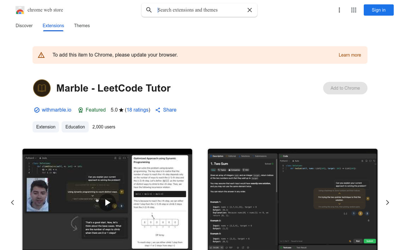Marble - LeetCode Tutor