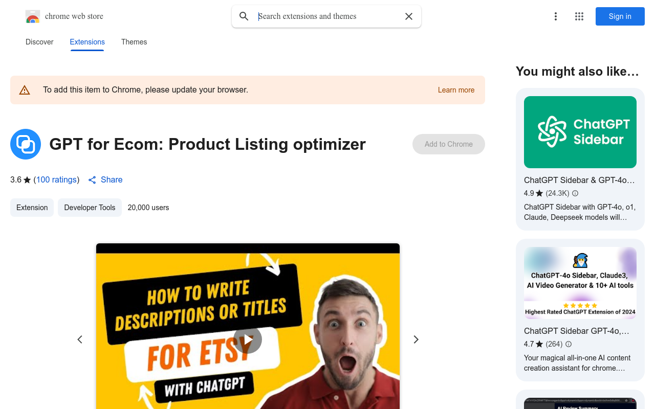 GPT for Ecom: Product Listing optimizer