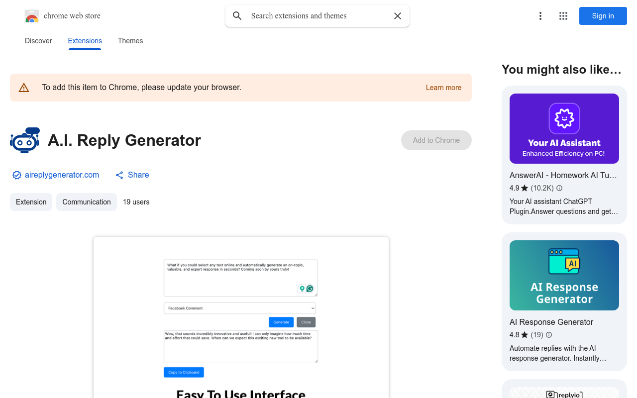 A.I. Reply Generator