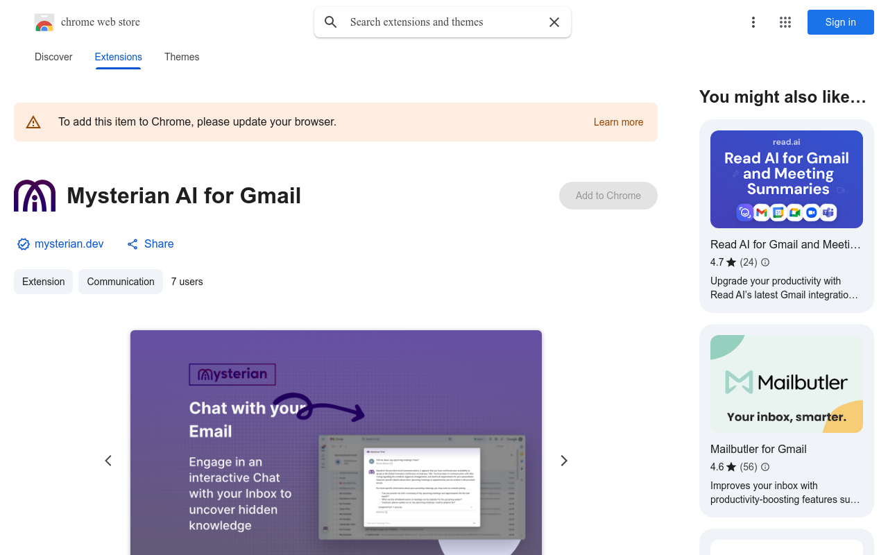 Mysterian AI for Gmail