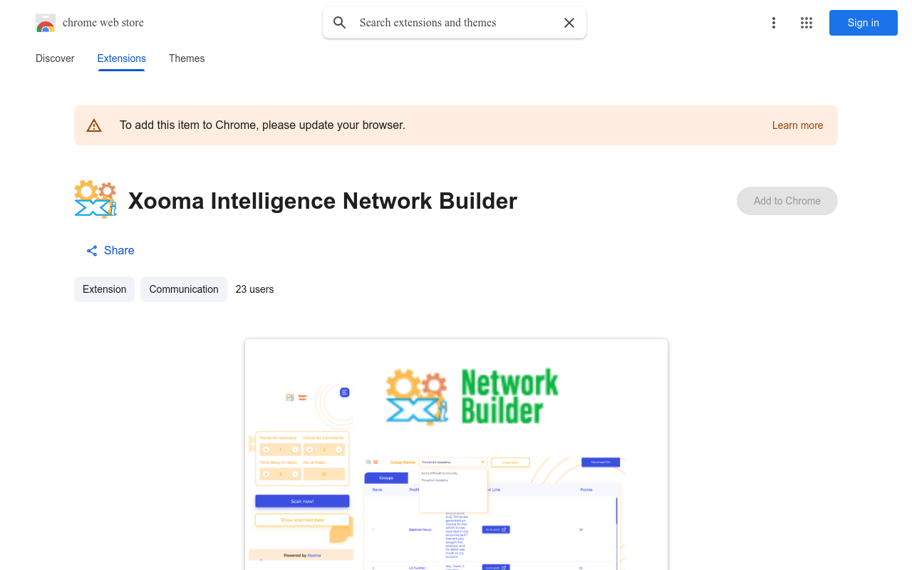 Xooma Intelligence Network Builder