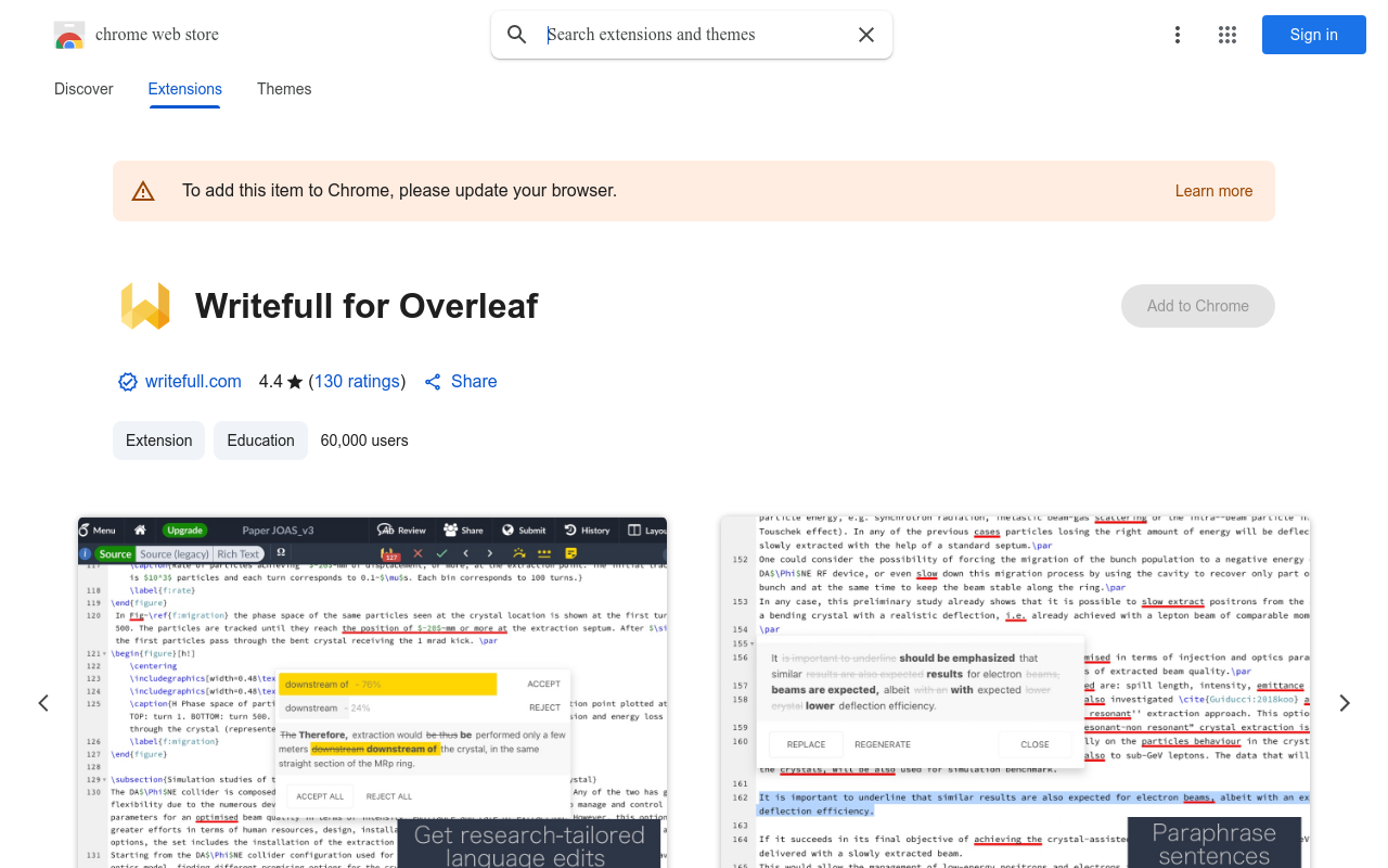 Writefull for Overleaf