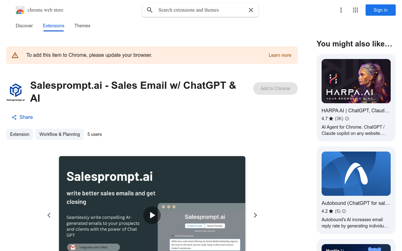 Salesprompt.ai - Sales Email w/ ChatGPT & AI