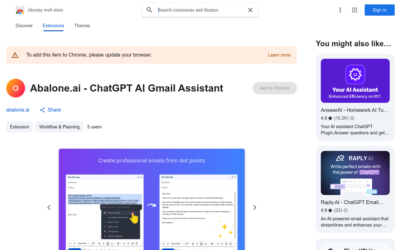 Abalone.ai - ChatGPT AI Gmail Assistant