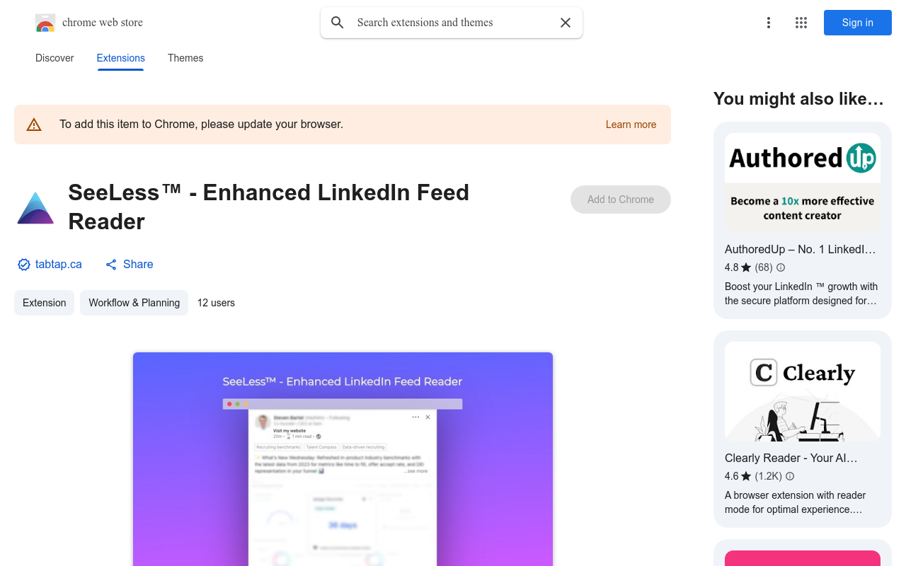 SeeLess™ - Enhanced LinkedIn Feed Reader