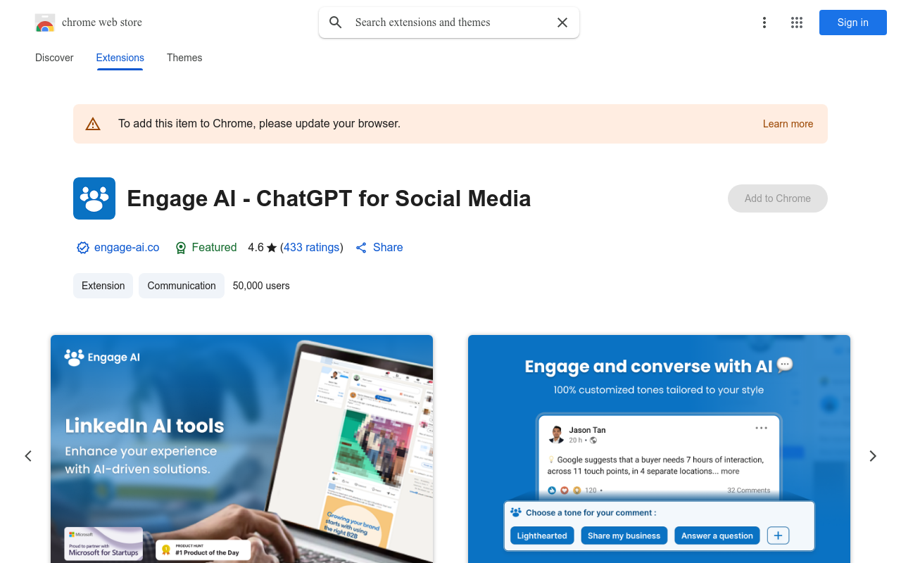Engage AI - ChatGPT for Social Media