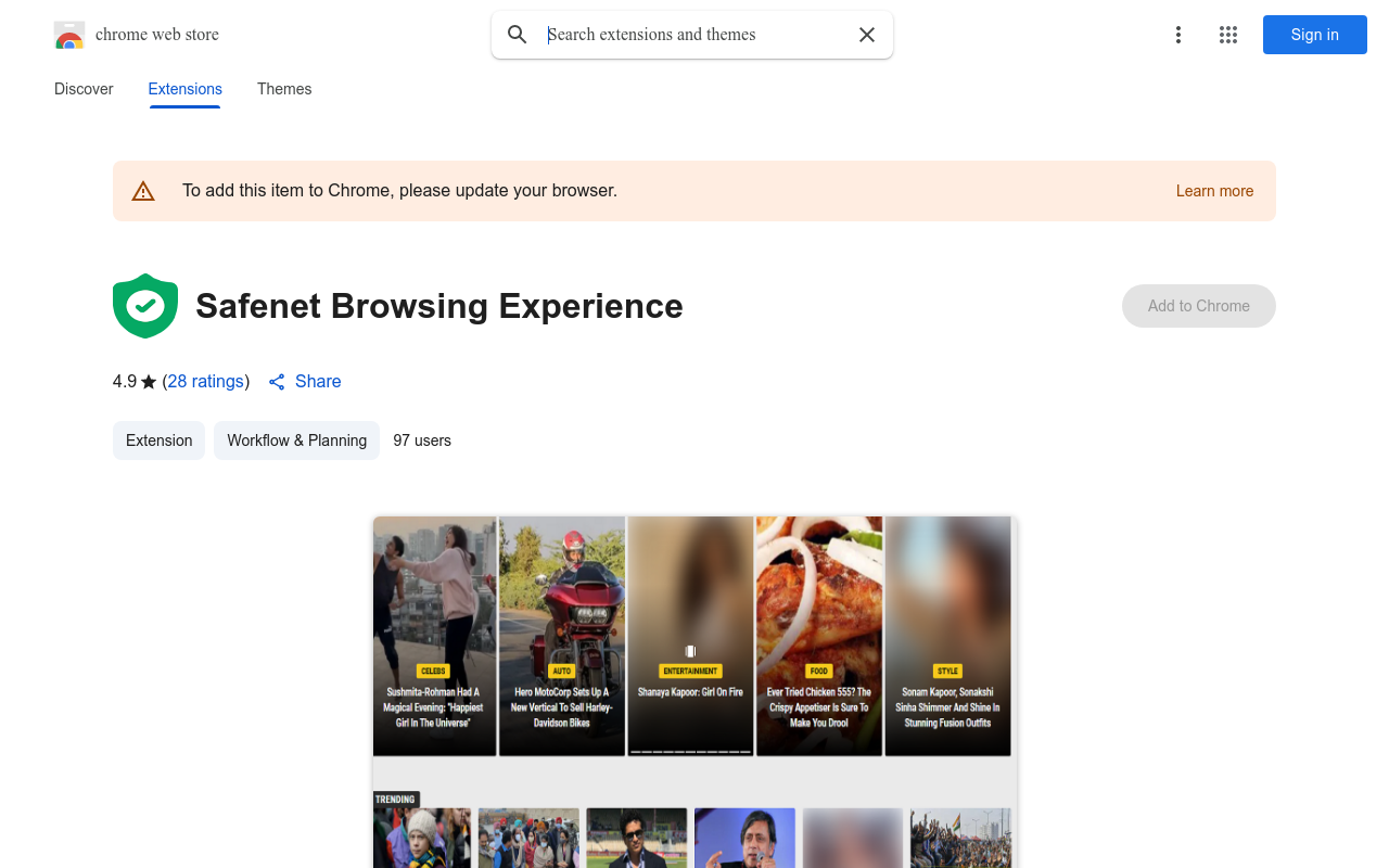 Safenet Browsing Experience