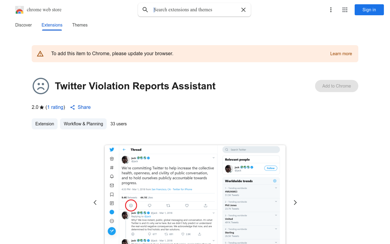 Twitter Violation Reports Assistant