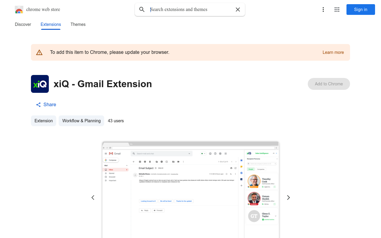 xiQ - Gmail Extension
