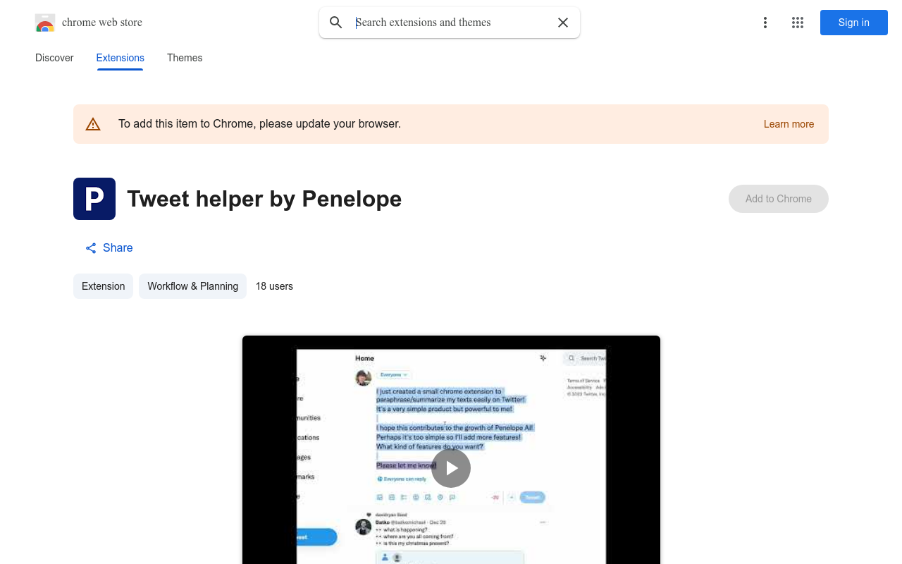 Tweet helper by Penelope