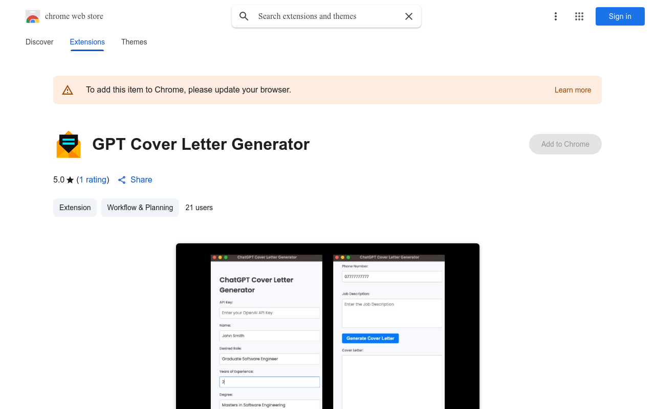GPT Cover Letter Generator