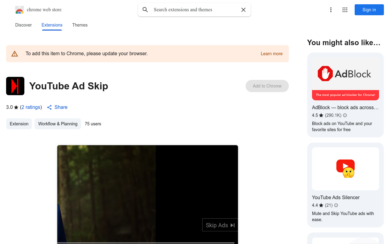 YouTube Ad Skip