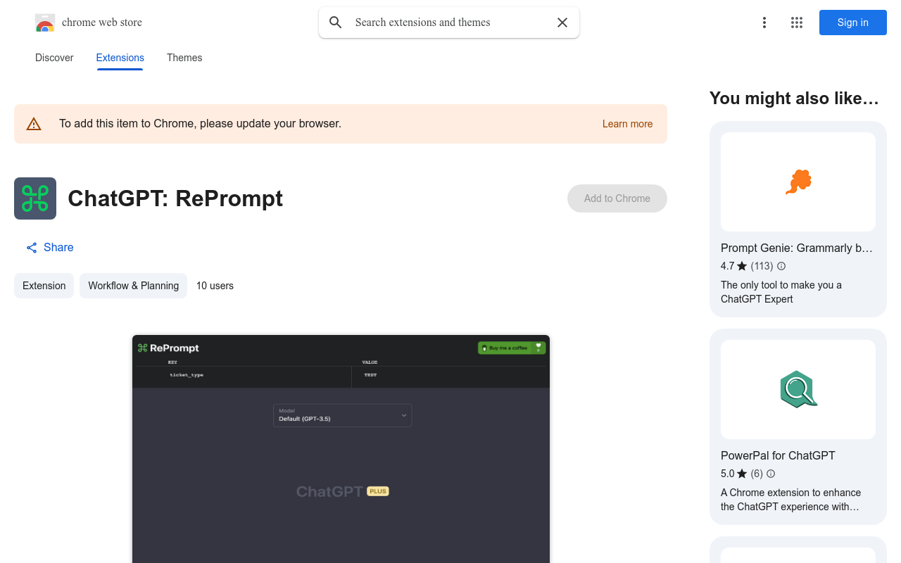 ChatGPT: RePrompt