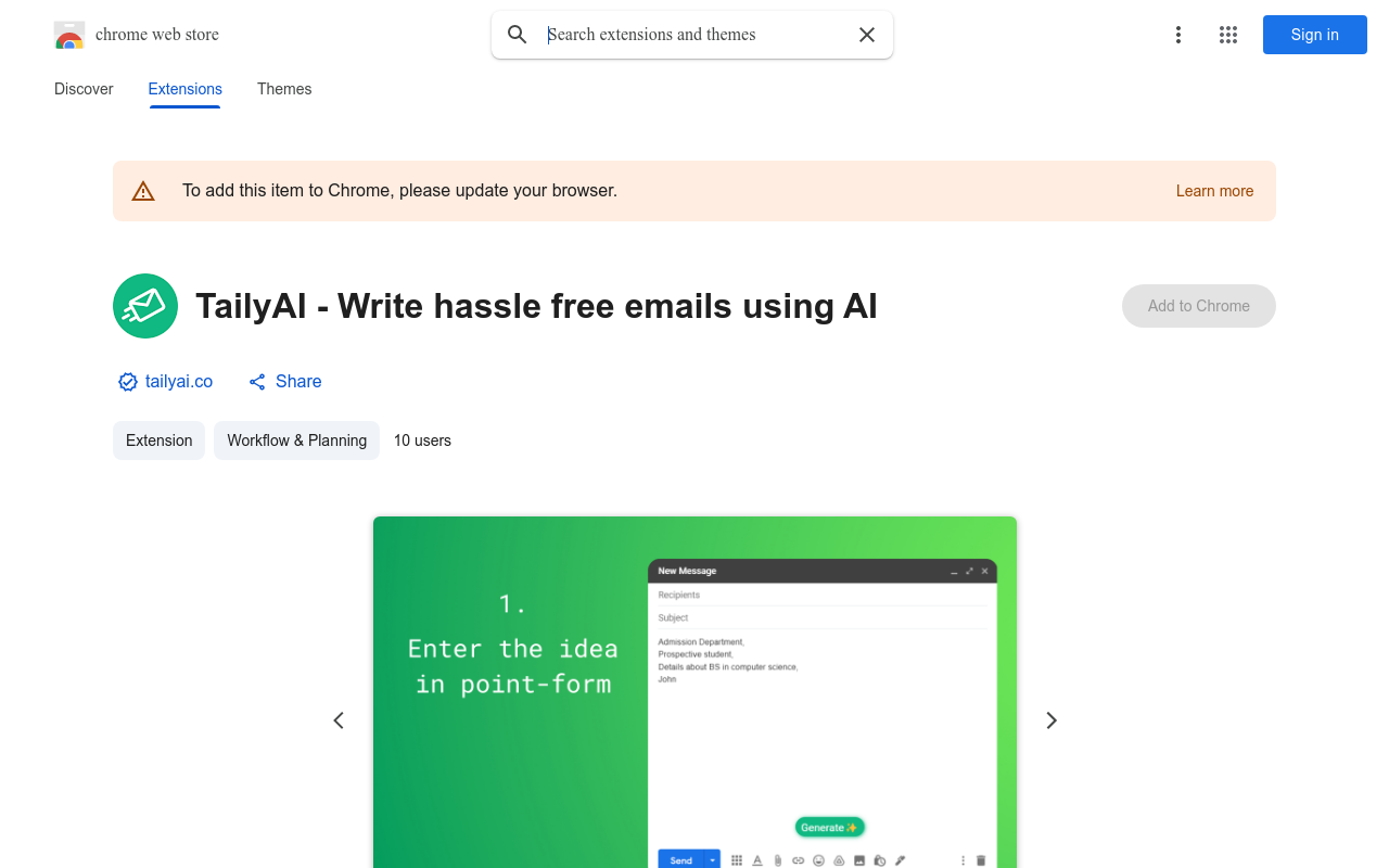 TailyAI - Write hassle free emails using AI