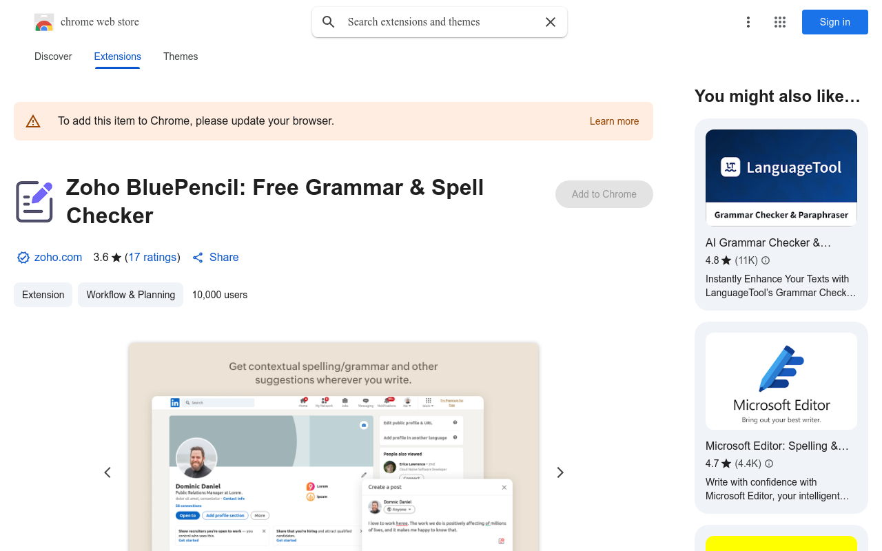 Zoho BluePencil: Free Grammar & Spell Checker