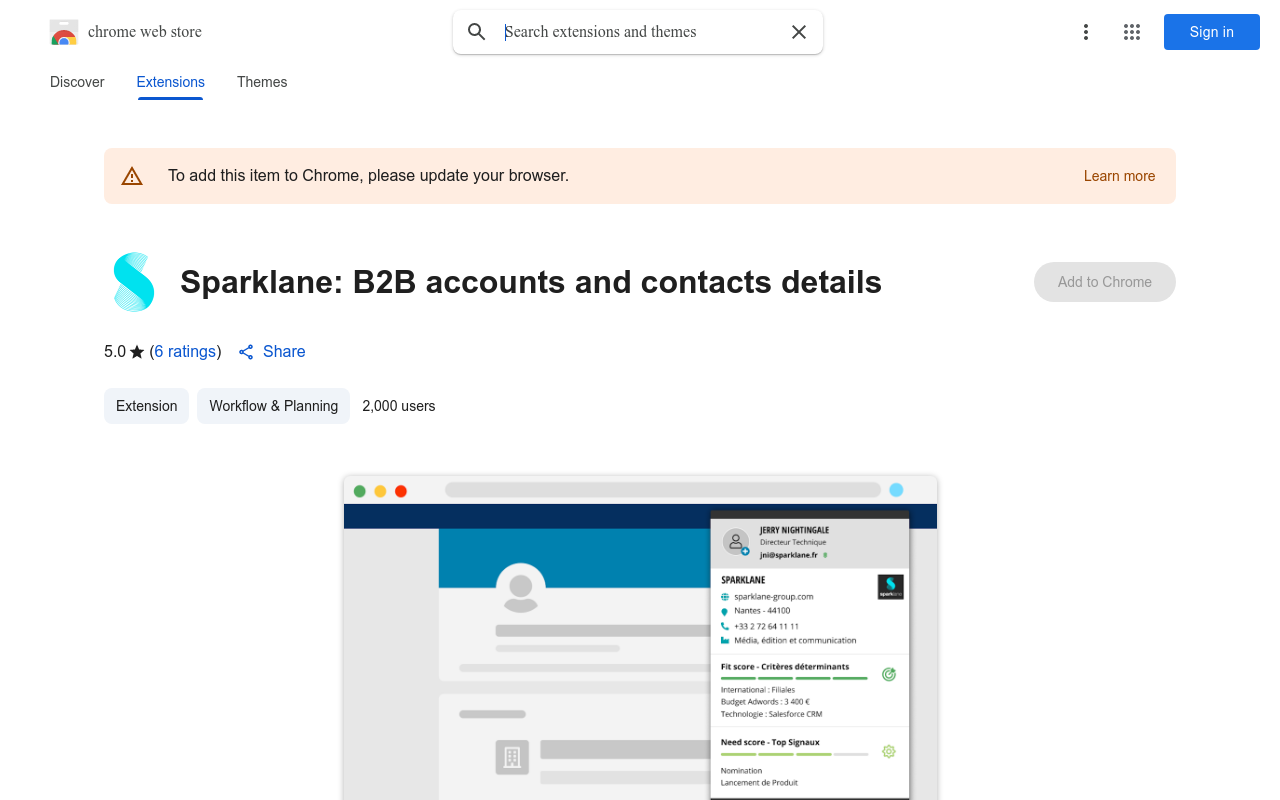 Sparklane: B2B accounts and contacts details