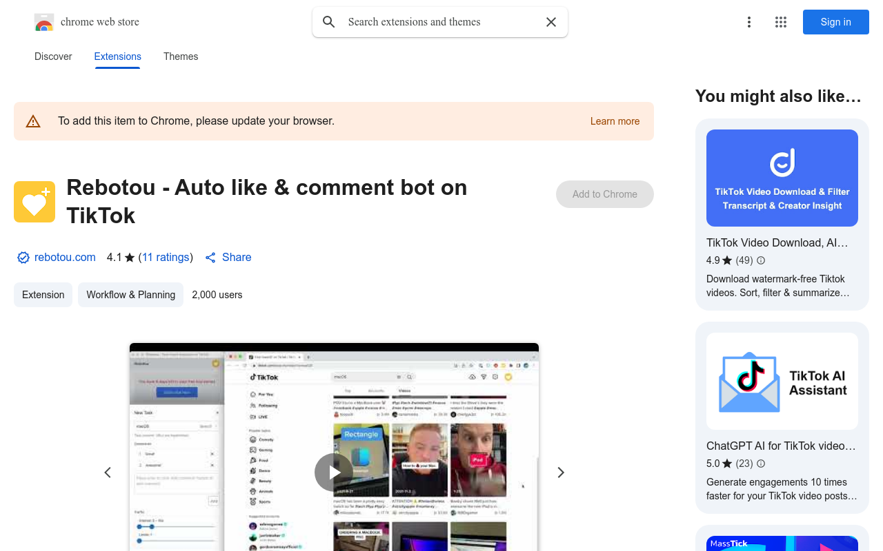 Rebotou - Auto like & comment bot on TikTok