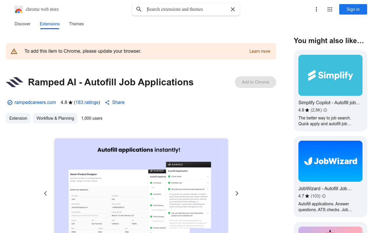 Ramped AI - Autofill Job Applications