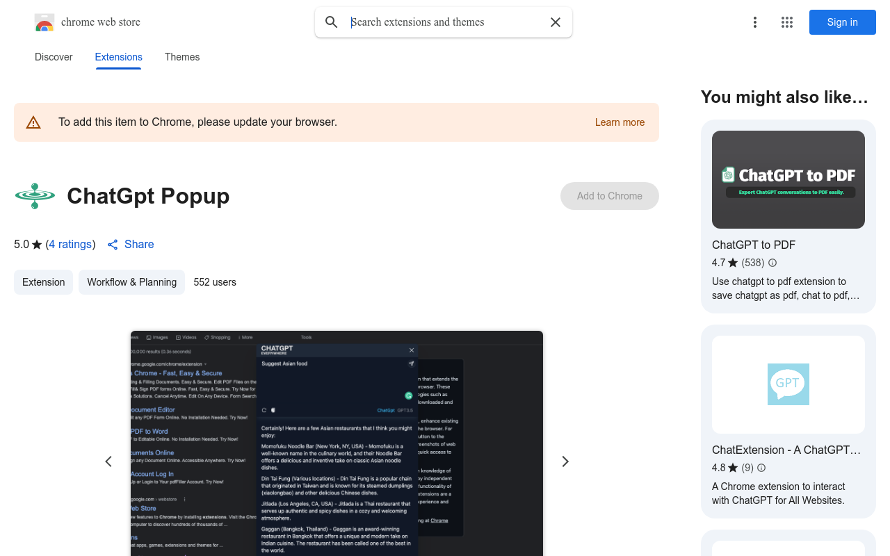 ChatGpt Popup