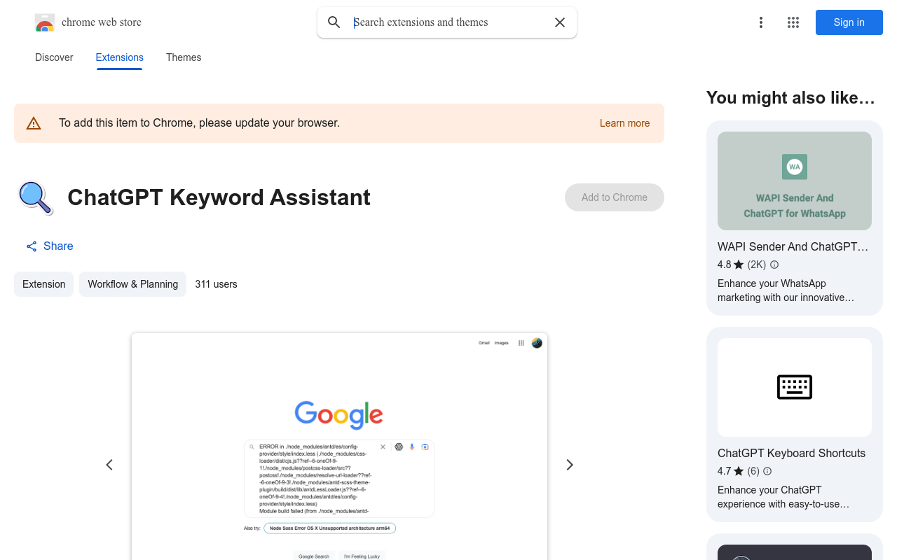 ChatGPT Keyword Assistant