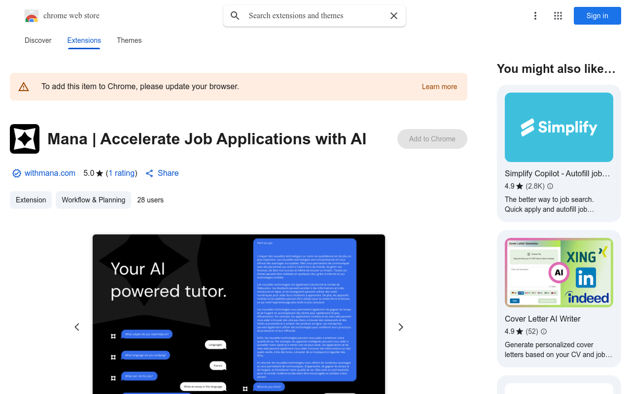 Mana | Accelerate Job Applications with AI