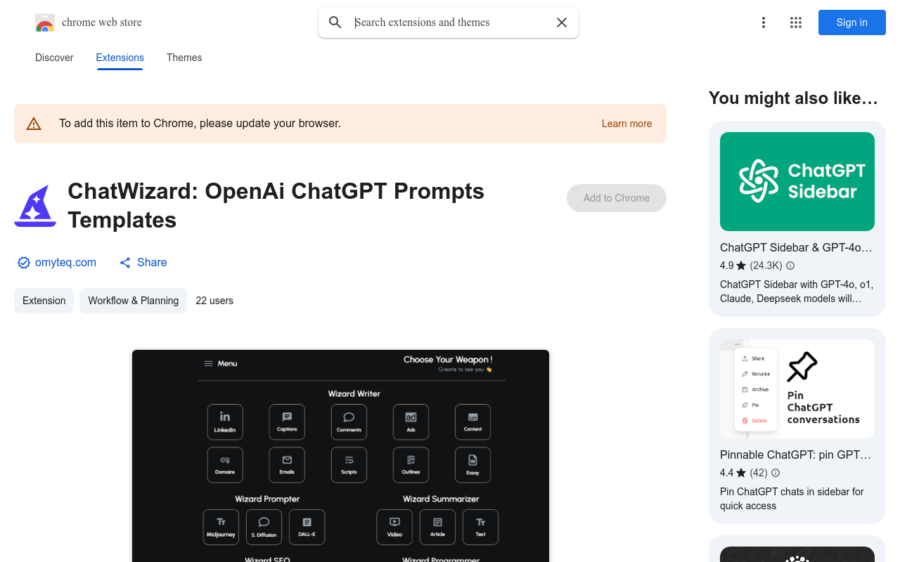 ChatWizard: OpenAi ChatGPT Prompts Templates