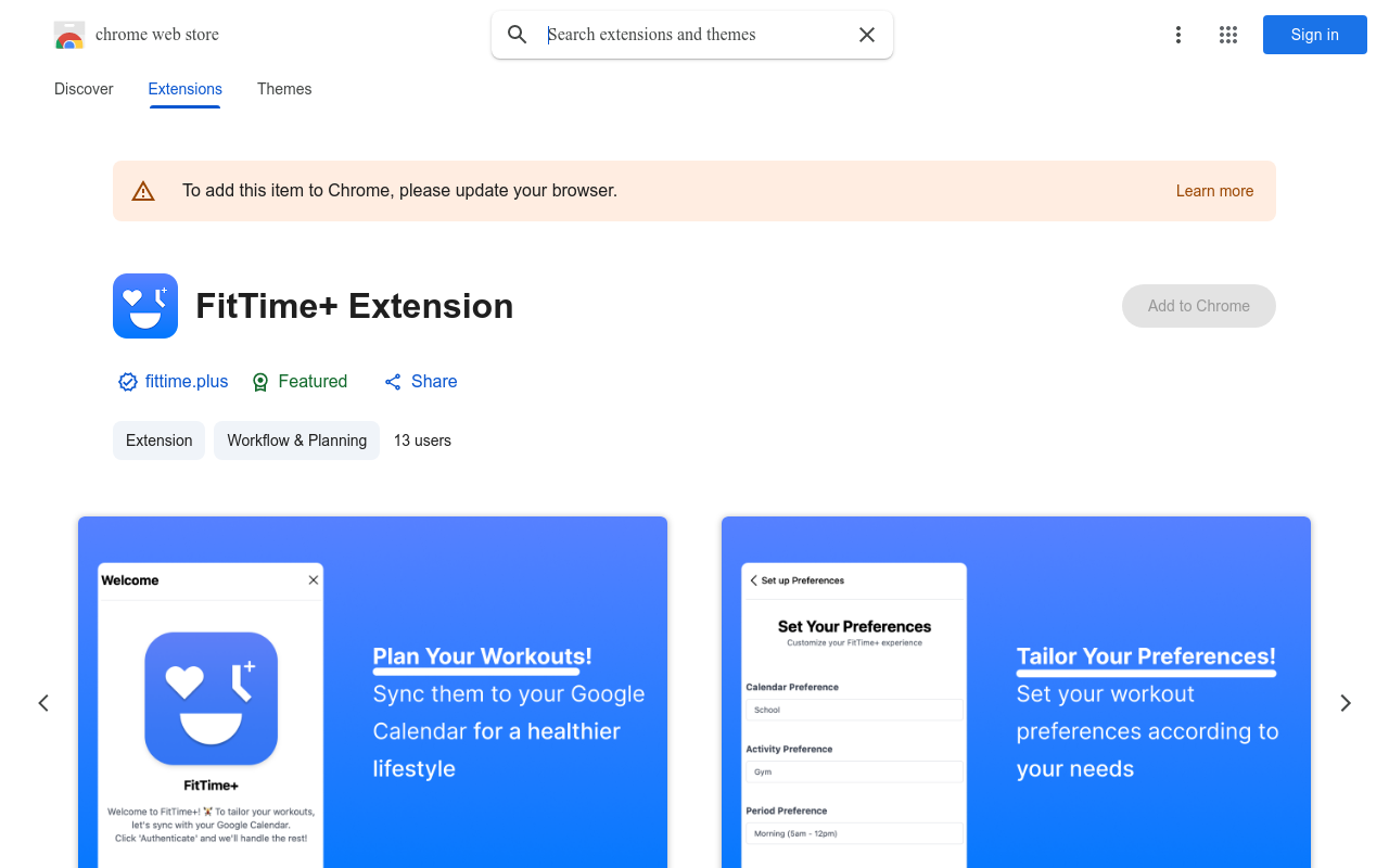 FitTime+ Extension