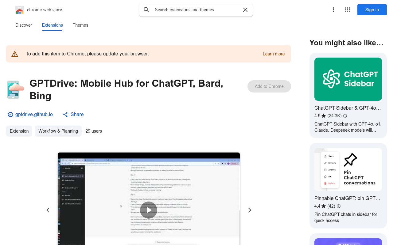 GPTDrive: Mobile Hub for ChatGPT, Bard, Bing