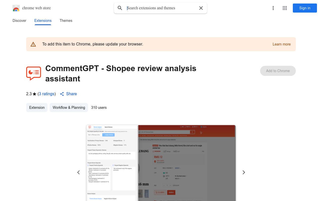 CommentGPT - Shopee review analysis assistant