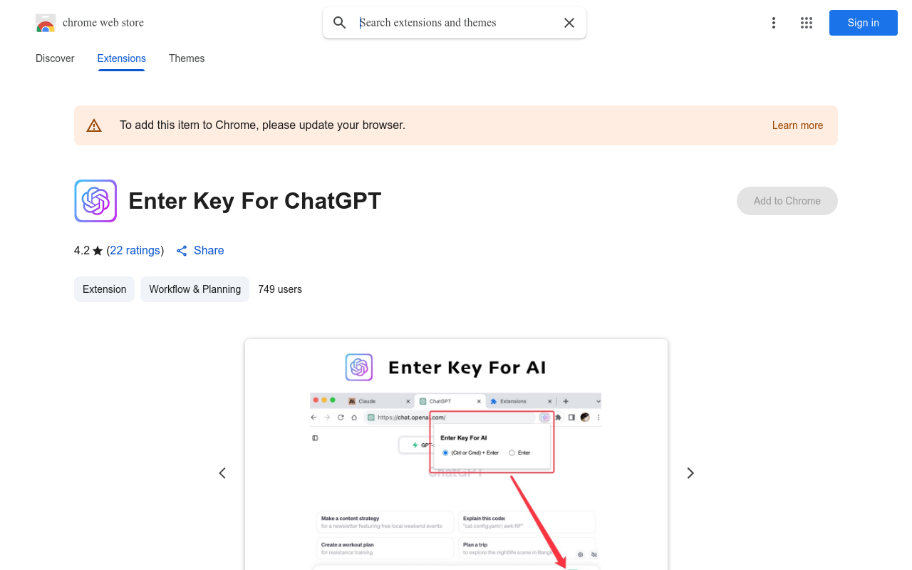 Enter Key For ChatGPT