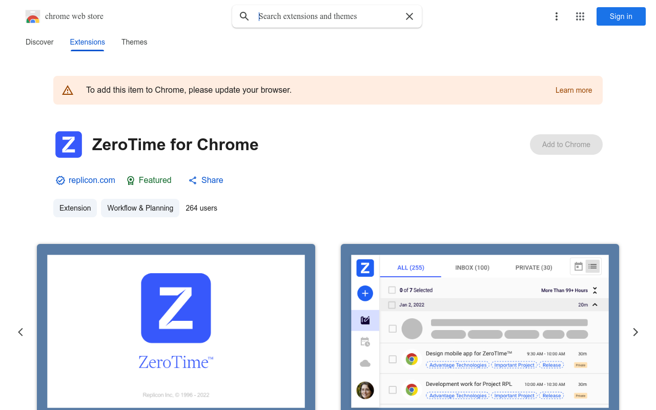 ZeroTime for Chrome