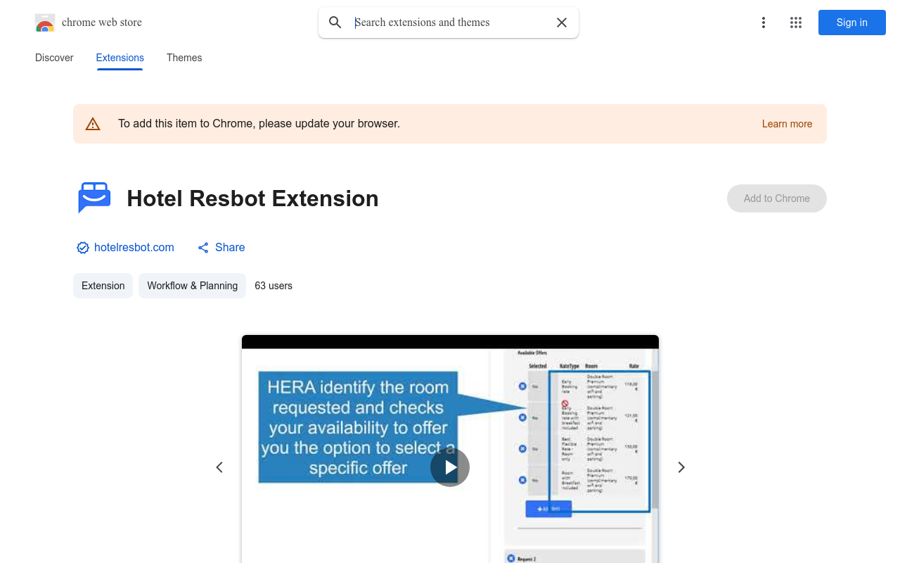 Hotel Resbot Extension