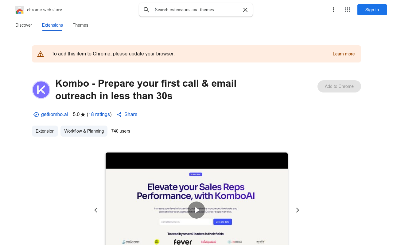Kombo - Prepare your first call & email outreach in less than 30s