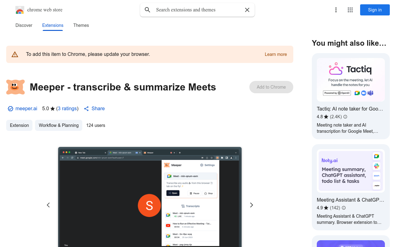 Meeper - transcribe & summarize Meets
