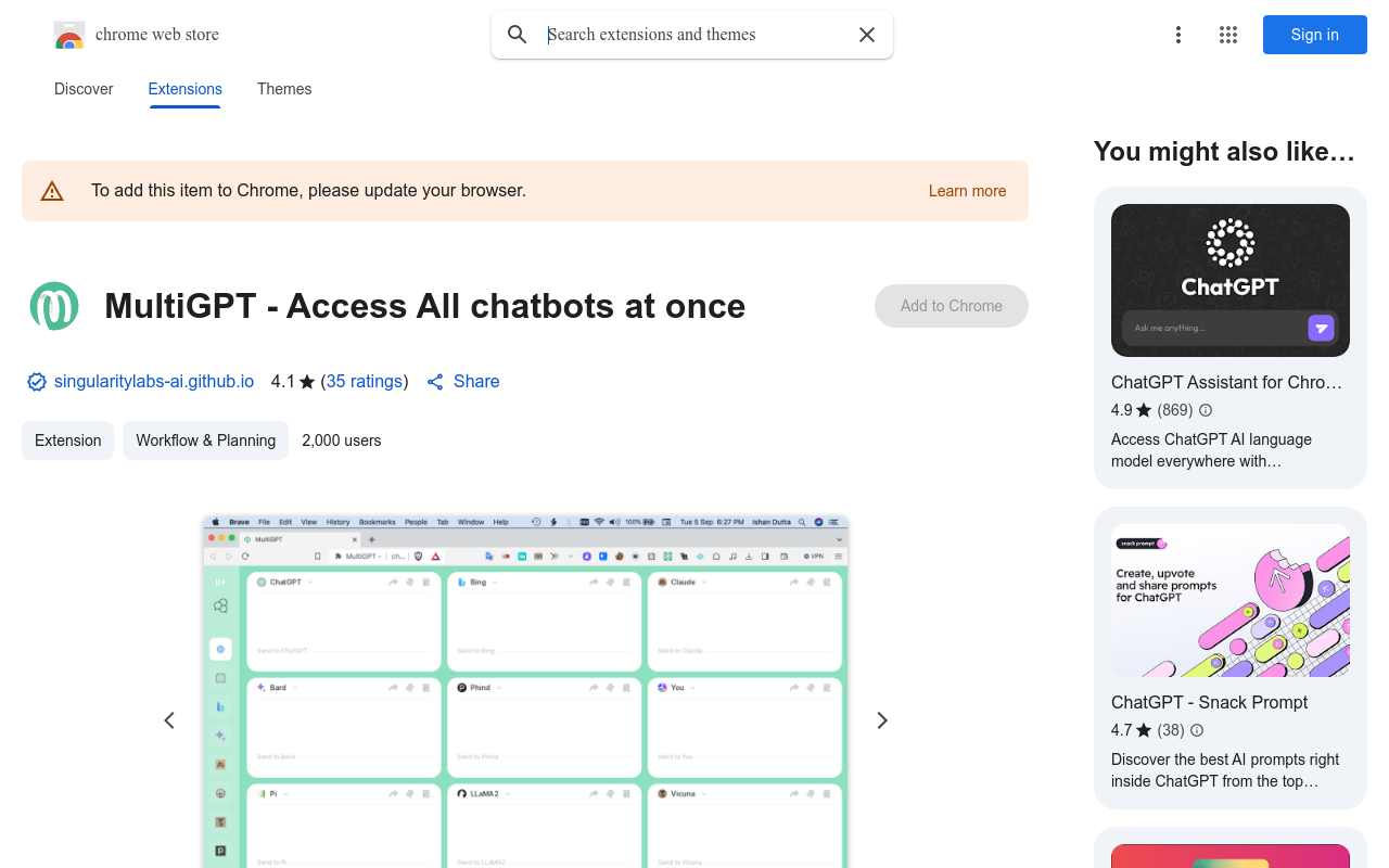 MultiGPT - Access All chatbots at once