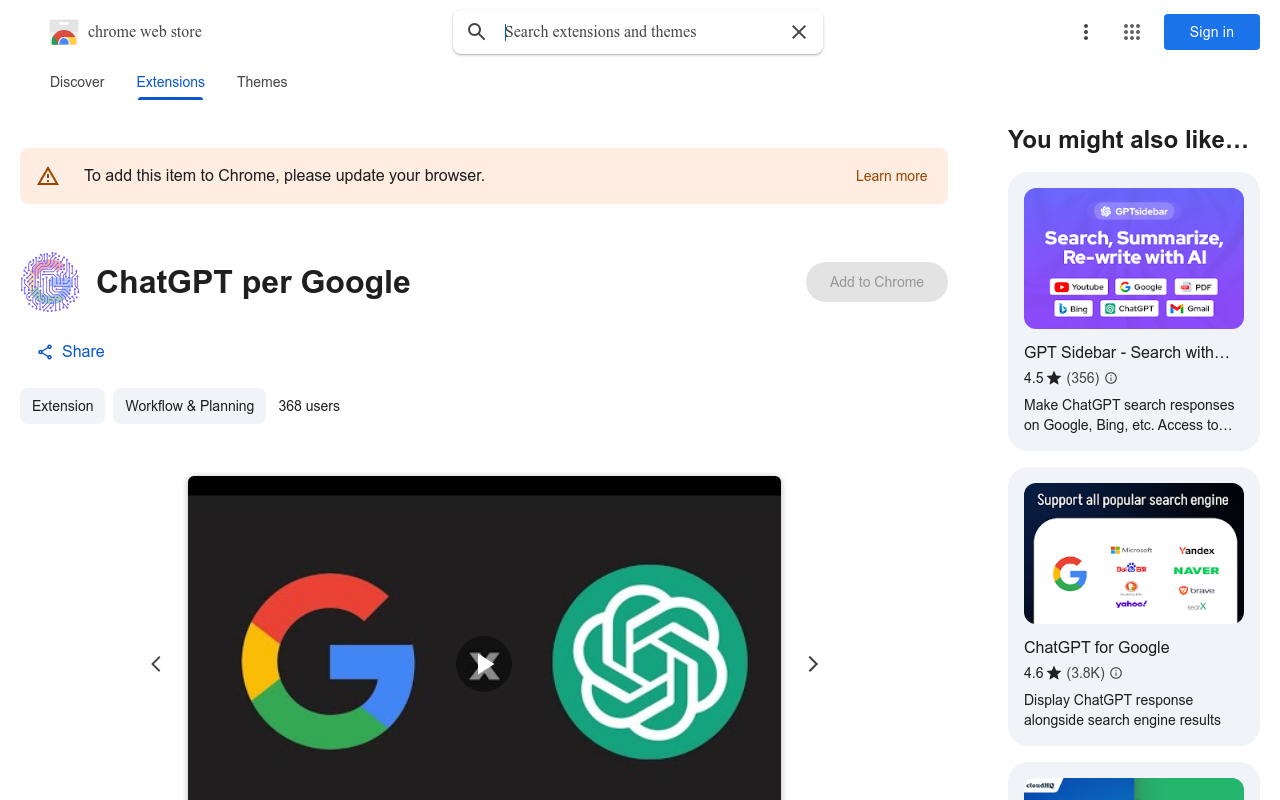 ChatGPT per Google