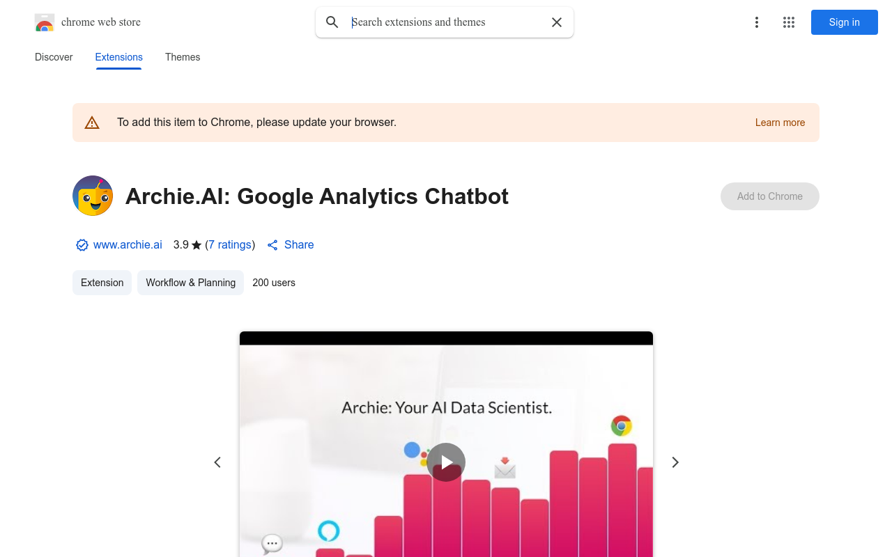 Archie.AI: Google Analytics Chatbot