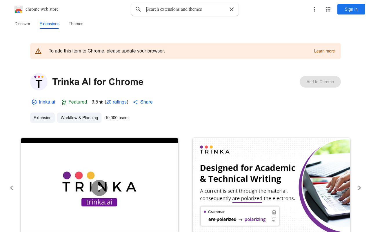 Trinka AI for Chrome