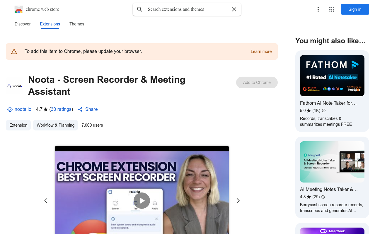 Noota - Screen Recorder & Meeting Assistant