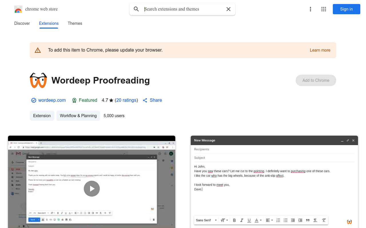Wordeep Proofreading
