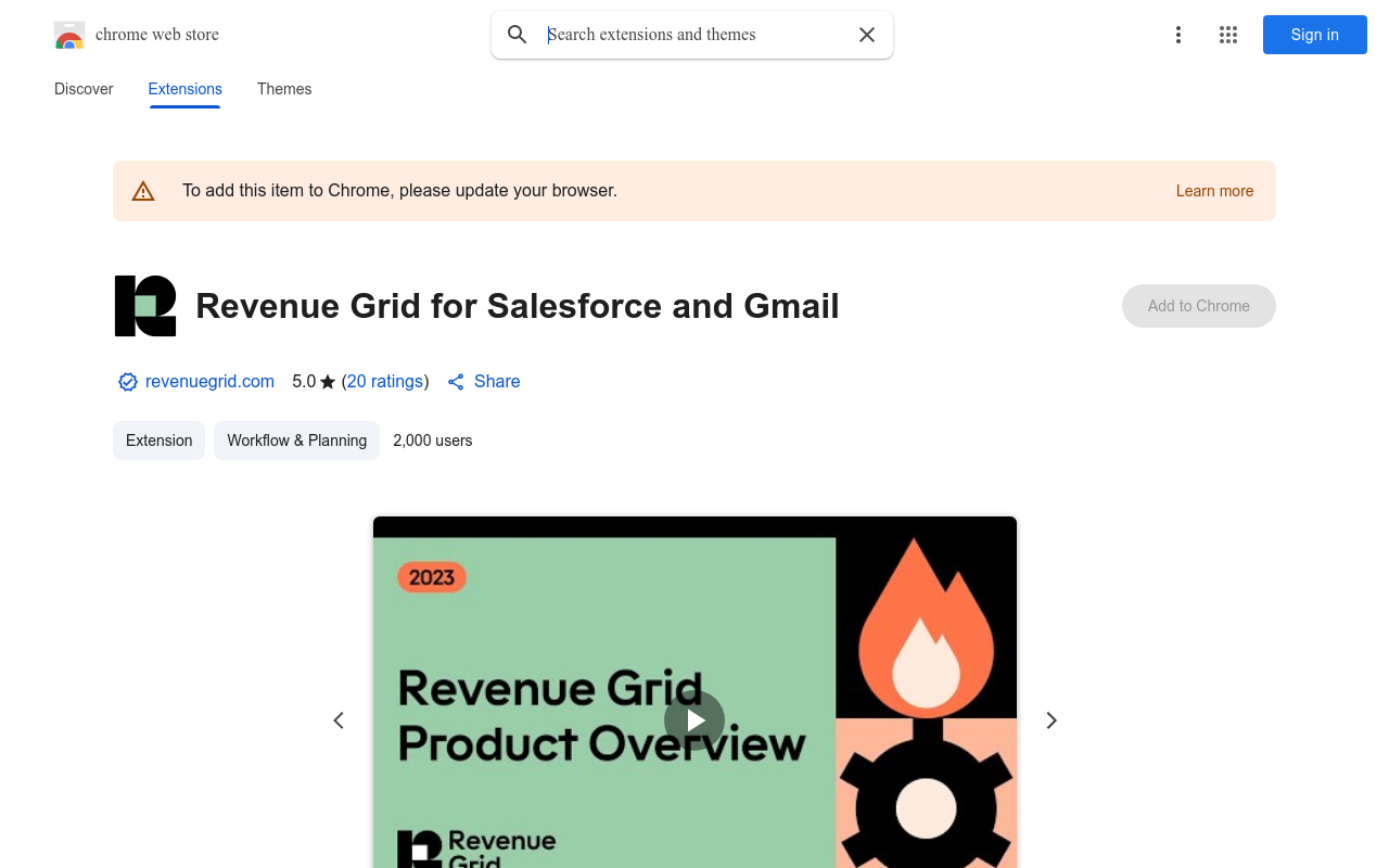 Revenue Grid for Salesforce and Gmail