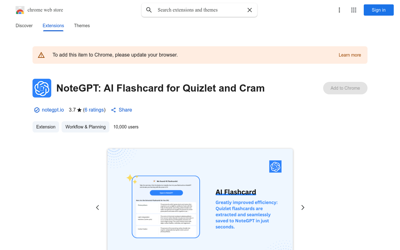 NoteGPT: AI Flashcard for Quizlet and Cram