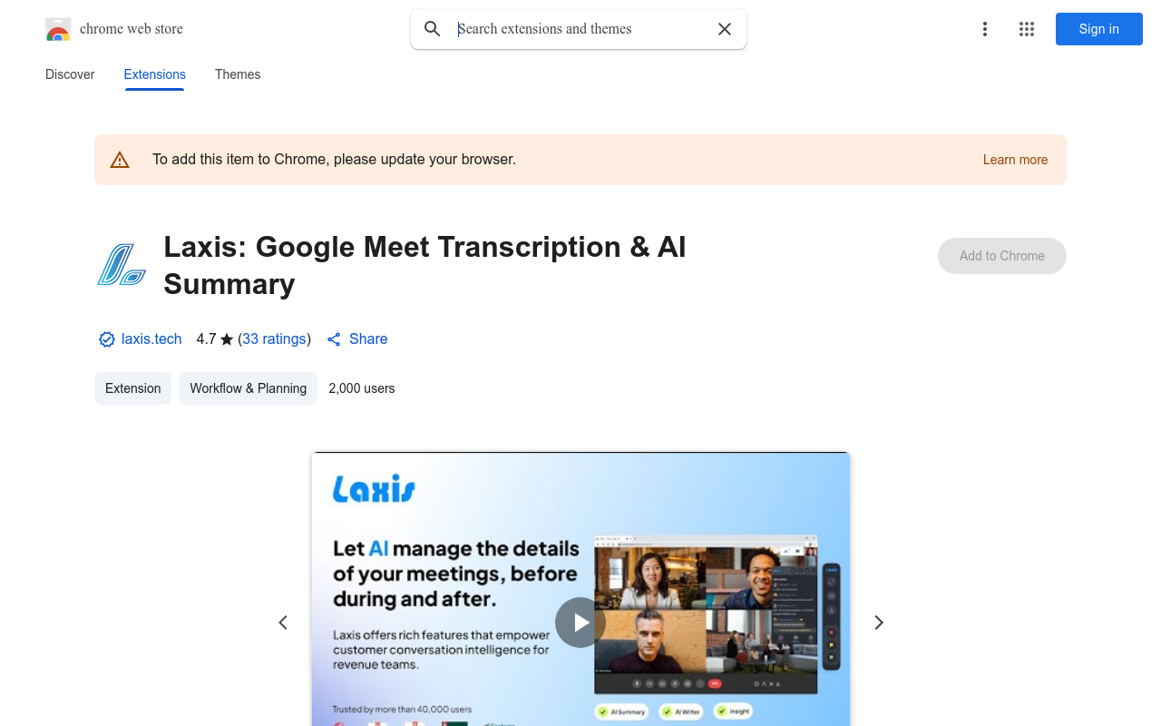 Laxis: Google Meet Transcription & Highlight