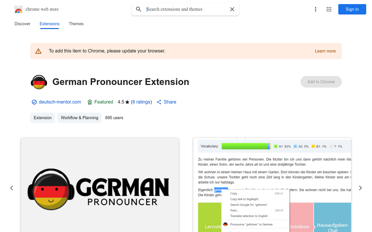German Pronouncer Extension