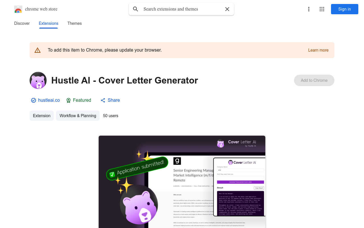 Hustle AI - Cover Letter Generator