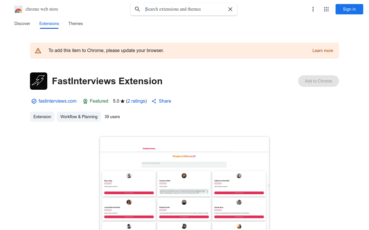 FastInterviews Extension