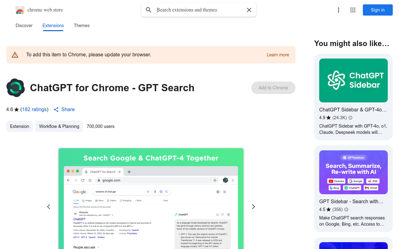ChatGPT for Search - Support GPT-4