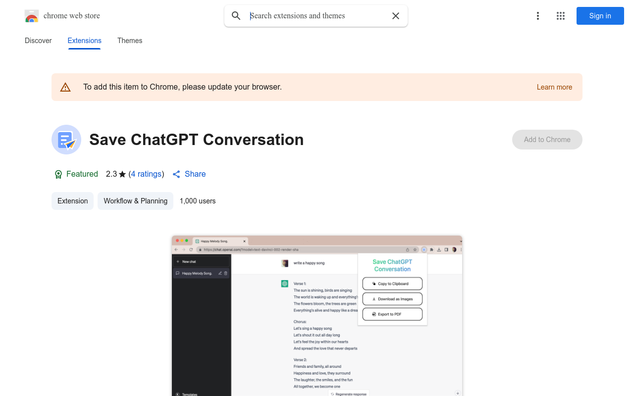 Save ChatGPT Conversation