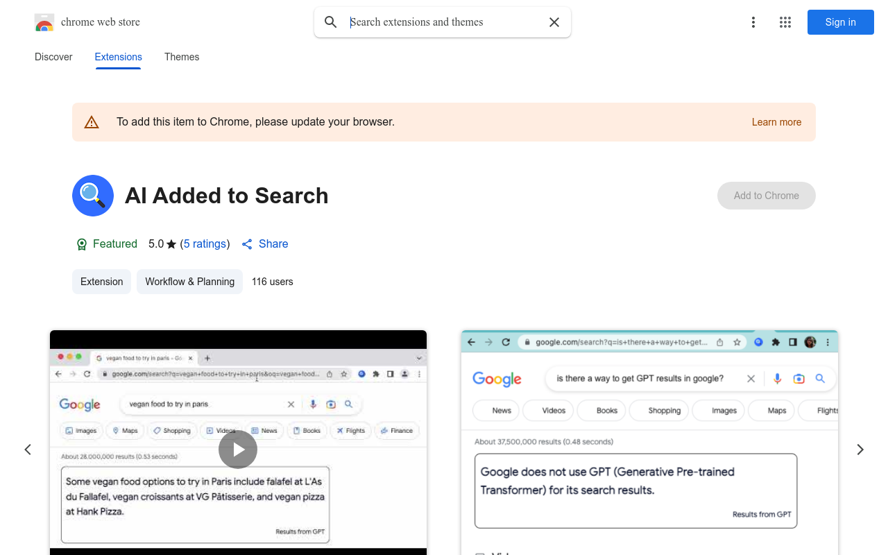 AI Added to Search
