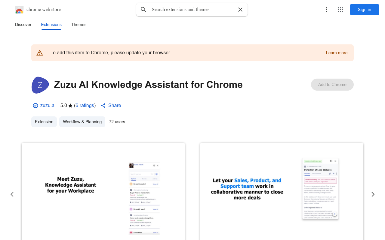 Zuzu AI Knowledge Assistant for Chrome